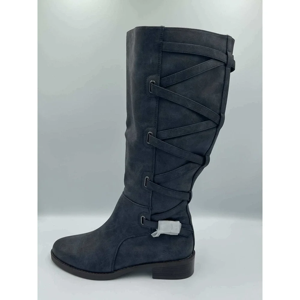 Journee Collection Womens Gray Knee High Boots Extra Wide Calf XWC Size 8 NEW